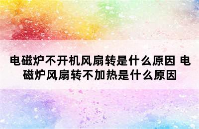 电磁炉不开机风扇转是什么原因 电磁炉风扇转不加热是什么原因